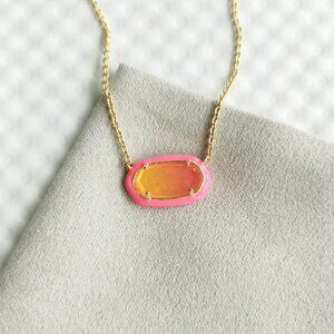 Kendra Scott Gold Sunset Elisa Enamel Framed Necklace NEW